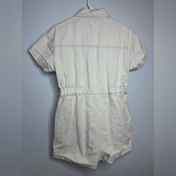 Altar’d Cream Button-Up Short Sleeve Romper - Picture 5 of 6